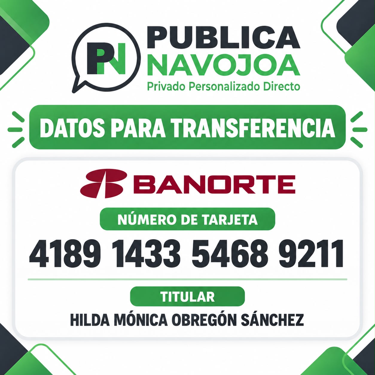 Datos Bancarios Oficiales
